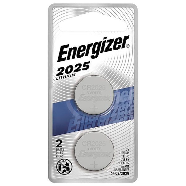 Energizer Energizer 2025 Lithium Coin Battery, 2 Pack - For Multipurpose - 3 V DC - 2 / Pack 2025BP-2N - main